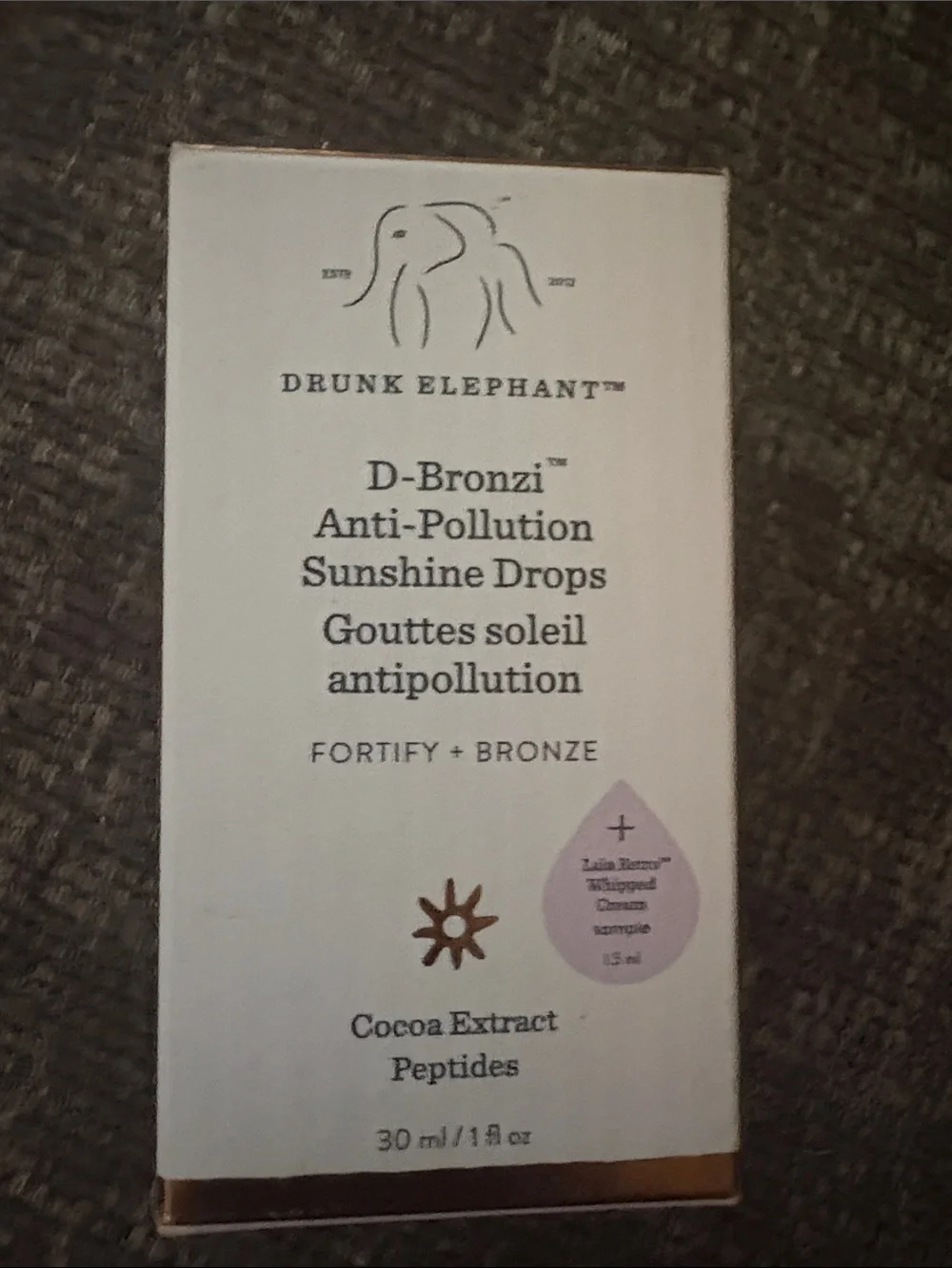 Drunk Elephant D-Bronzi Anti-Pollution Bronzing Drops with Peptides nwt